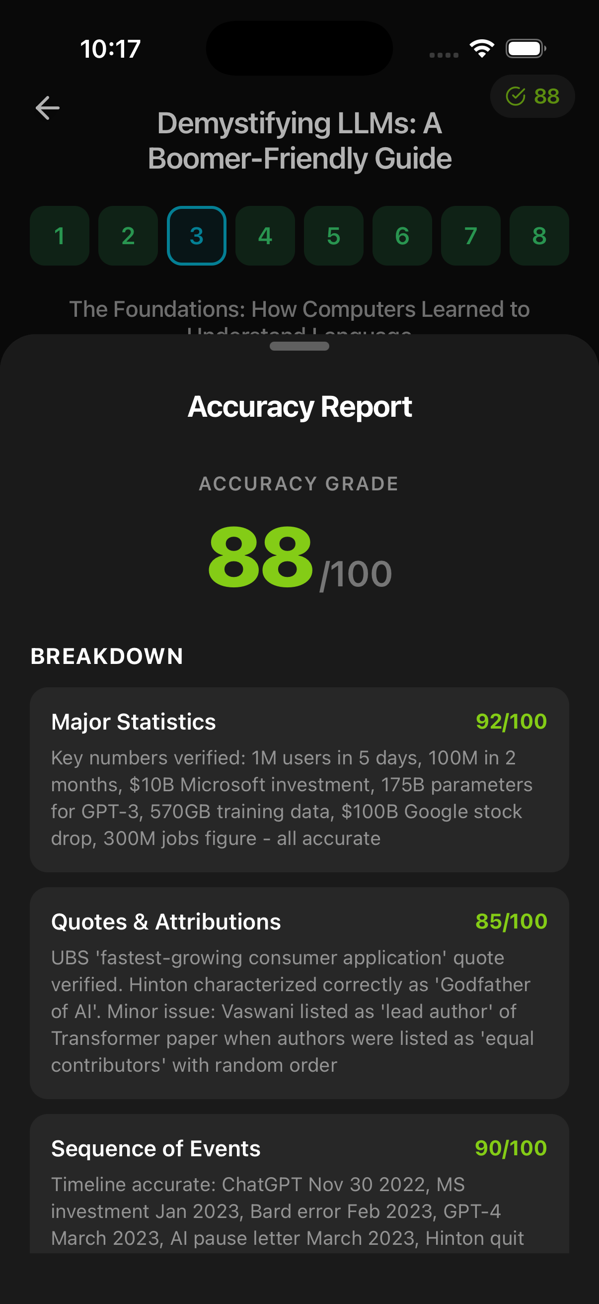 nemonic.ai app - Fact-checked content